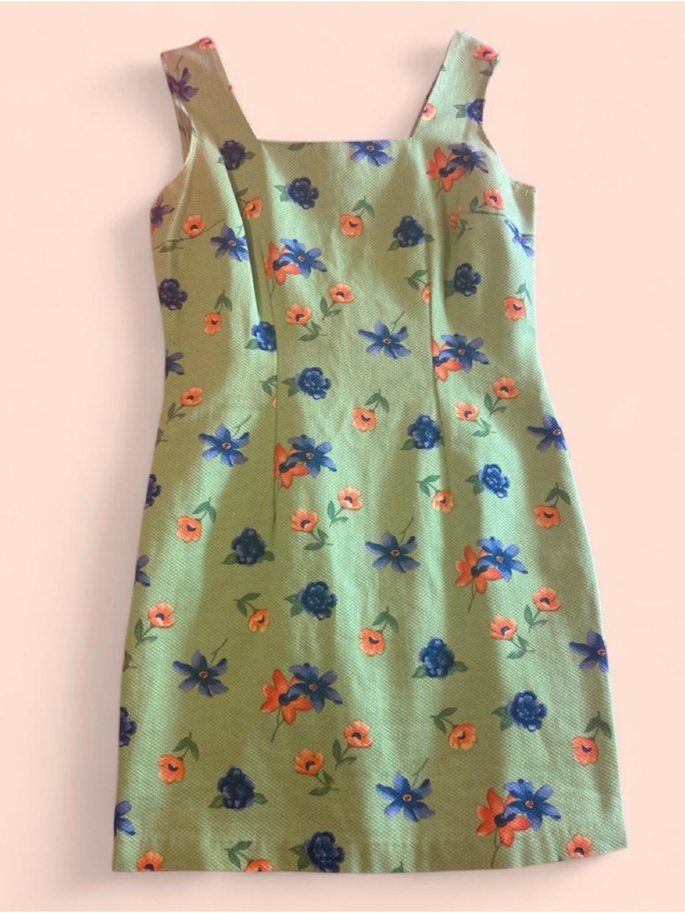 Vintage 90s Green Floral Dress
